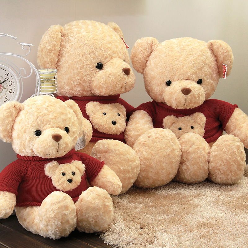 厂家直销可爱大号双头熊毛绒玩具公仔毛衣泰迪熊女生生日礼物批发