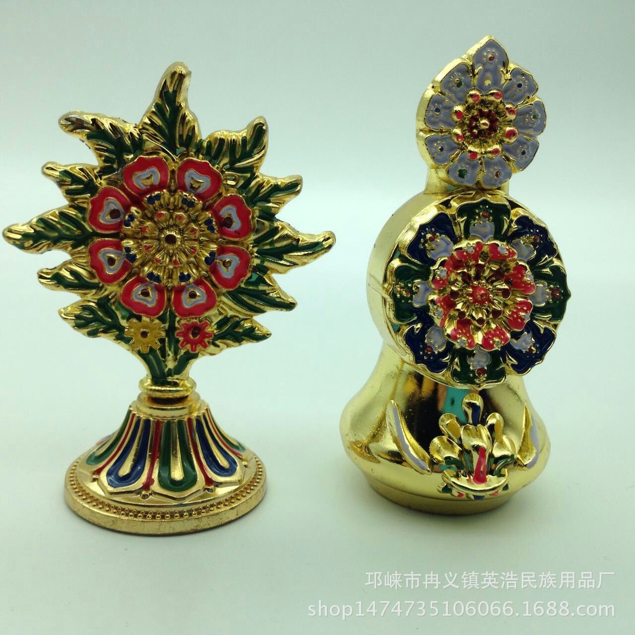 藏传佛教用品 密宗法器 彩绘八供朵玛食子酥油花