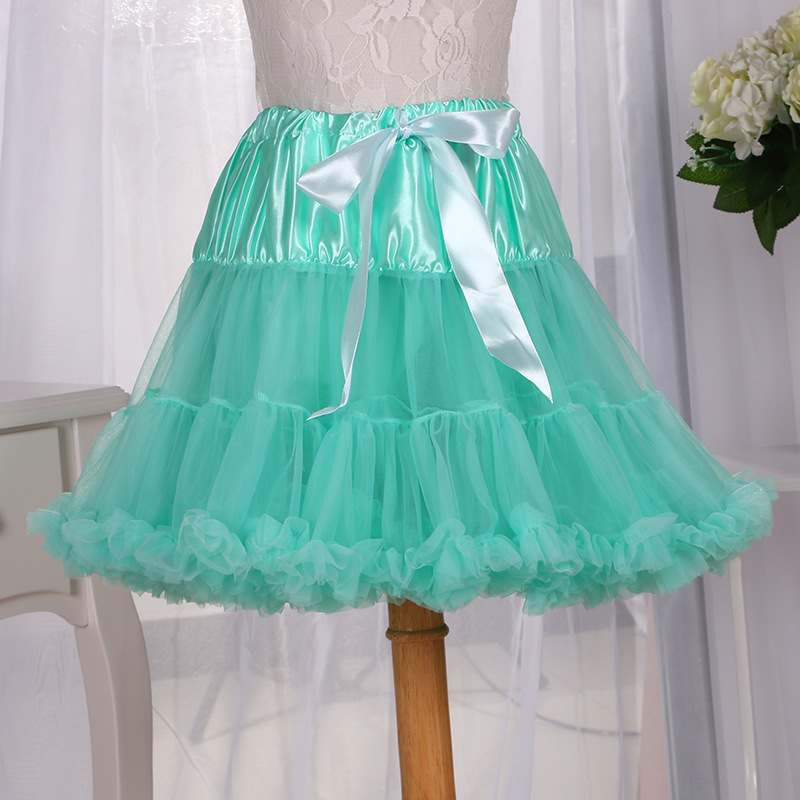 加厚版三层青色蓬蓬裙半身裙 热销