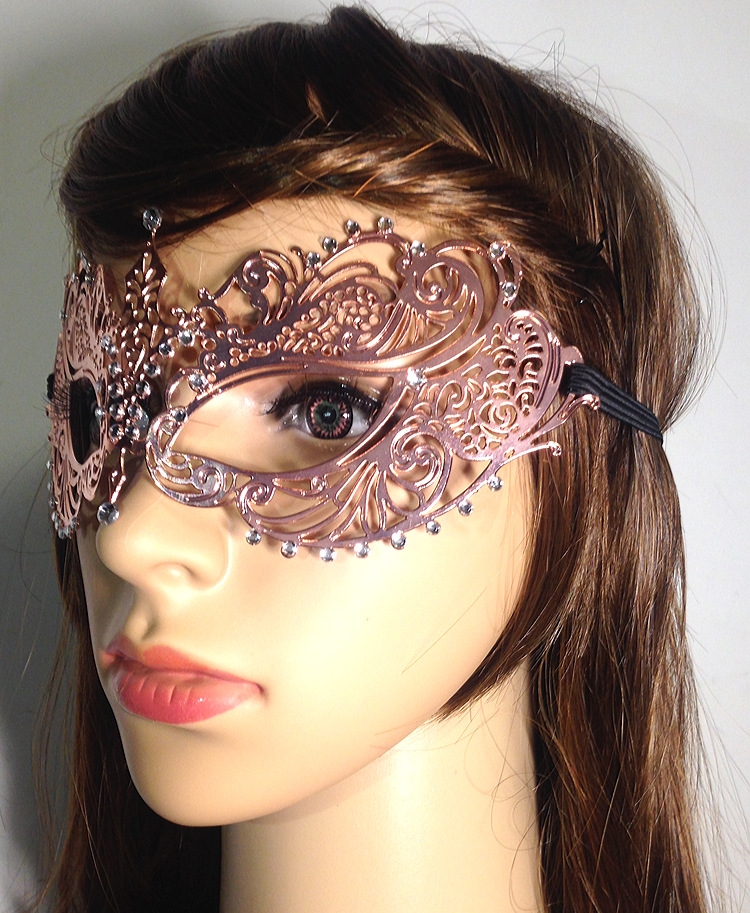 【神秘天使】威尼斯金属面具欧美同款金银色高端镶钻舞会面具