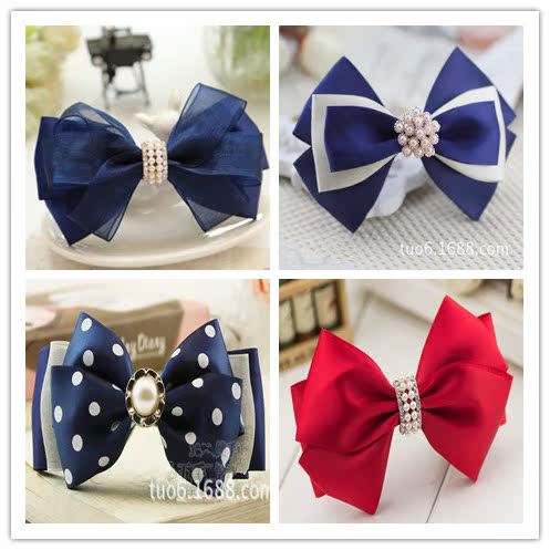 韩版海军头饰 手工diy蝴蝶结发夹 横夹发饰品 义乌小商品-阿里巴巴