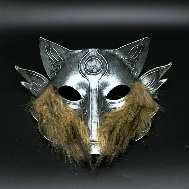 万圣节化妆舞会面具 动物狼面具 高档仿古面具铁血狼头面具金银色