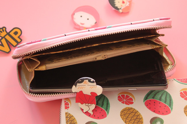 2017韩版女士新款拉链印花西瓜时尚钱包钱夹手机包 批发