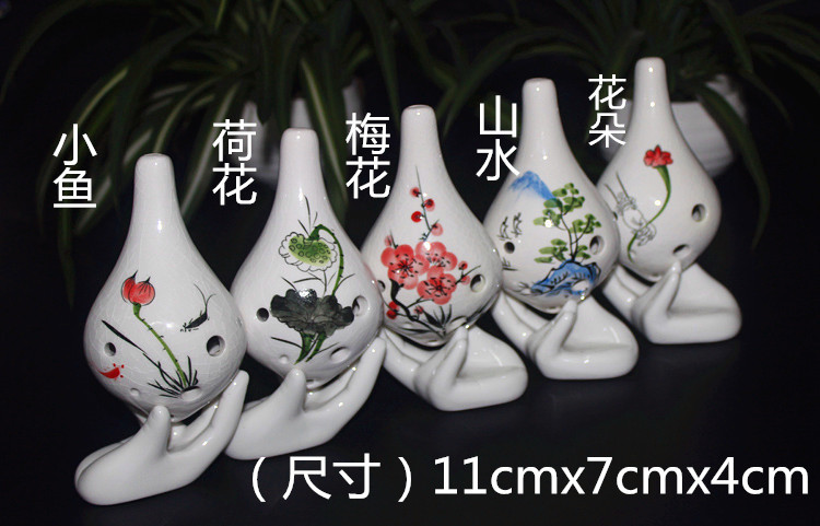 6孔手绘冰裂纹陶笛中音c调音质上乘六孔a