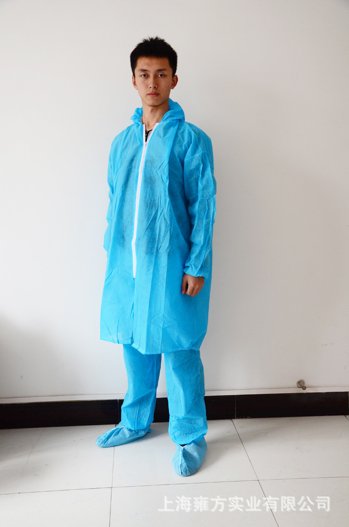 无纺布一次性分体工作服防护服带帽无尘车间实验室参观服隔离衣服