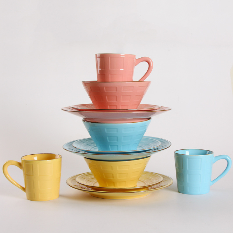 高温色釉陶瓷盘餐具