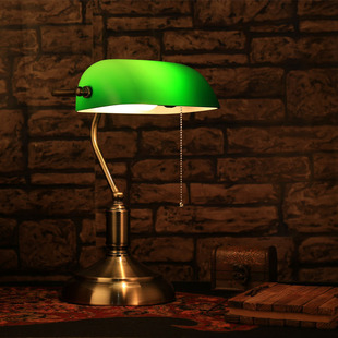 老式复古台灯 绿色灯罩复古台灯 日式台灯创意怀旧书房卧室台灯
