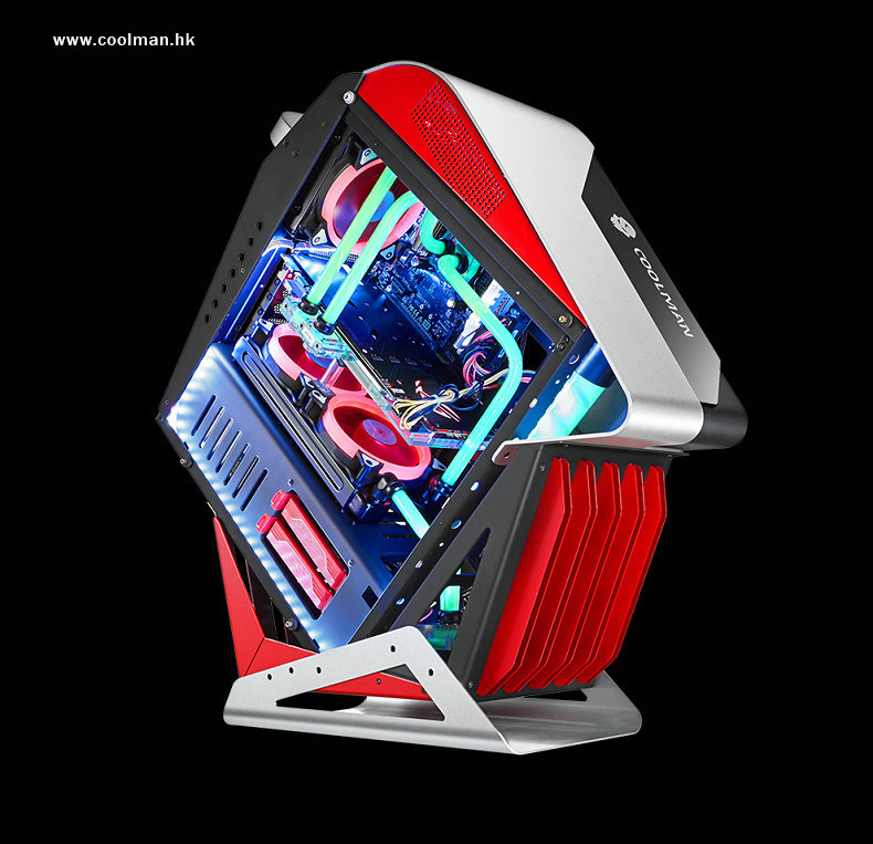 coolman半兽人水冷机箱台式电脑机箱全透明全铝合金高