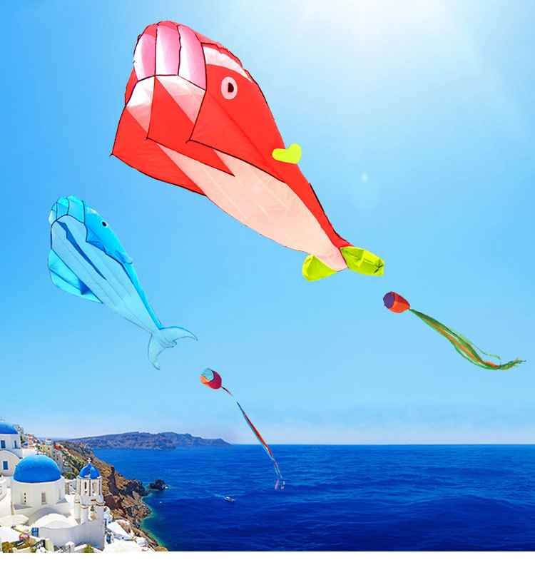 批发潍坊风筝荔华软体海豚鲸鱼风筝儿童风筝无骨架厂家直销lh