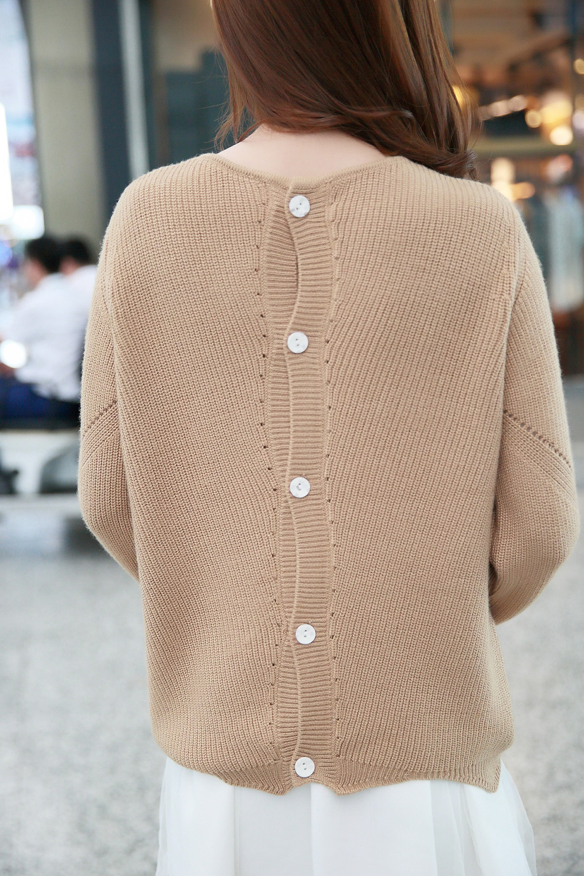 秋季新品针织开衫17纯色前后两穿休闲羊绒衫长袖毛衣韩版休闲外套