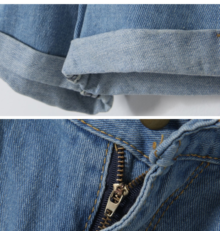 东大门春季新款韩版bf风高腰宽松卷边阔腿牛仔短裤女r045b 特