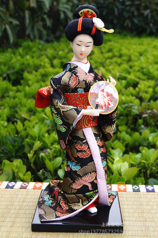 凝蝶工艺日本艺妓人偶娃娃家居装饰品摆件24cm日式和风装饰礼品