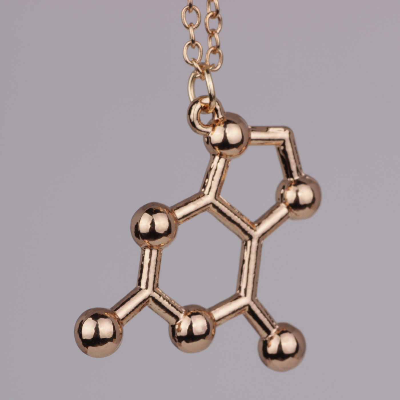 新款 分子式项链 g分子双面立体 理科生项链