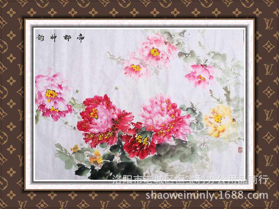 洛阳画家邵丹大写意四尺牡丹画用笔灵活多变意境丰富