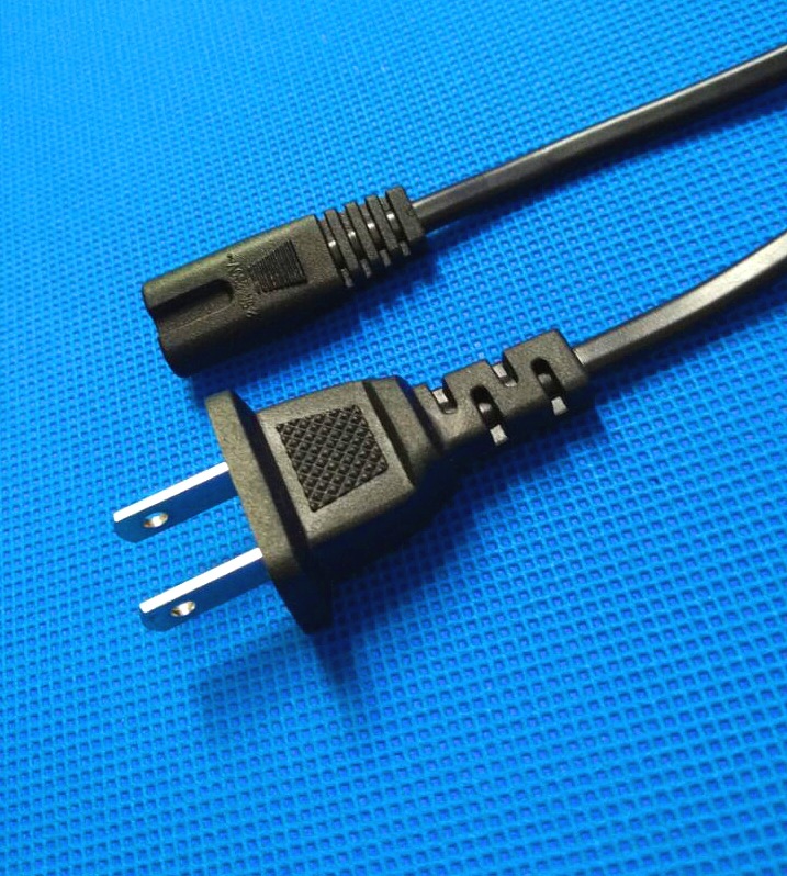 美规二插八字尾电源线 二芯扁插头8字尾电源线 两插美规8字电源线