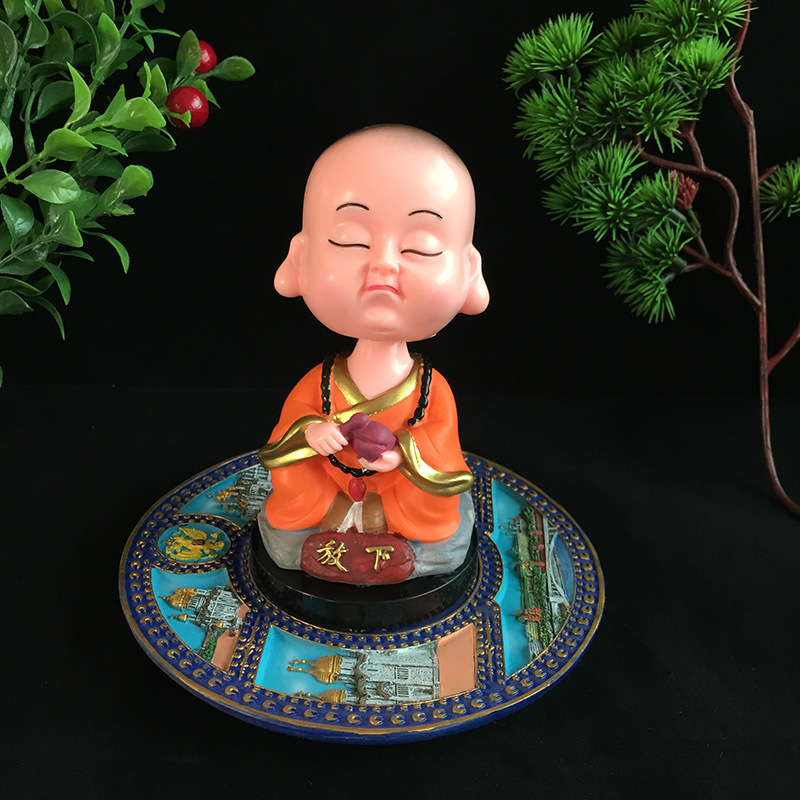 小沙弥汽车摆件 创意呆萌汽车摇头公仔小和尚 装饰摆件-阿里巴巴
