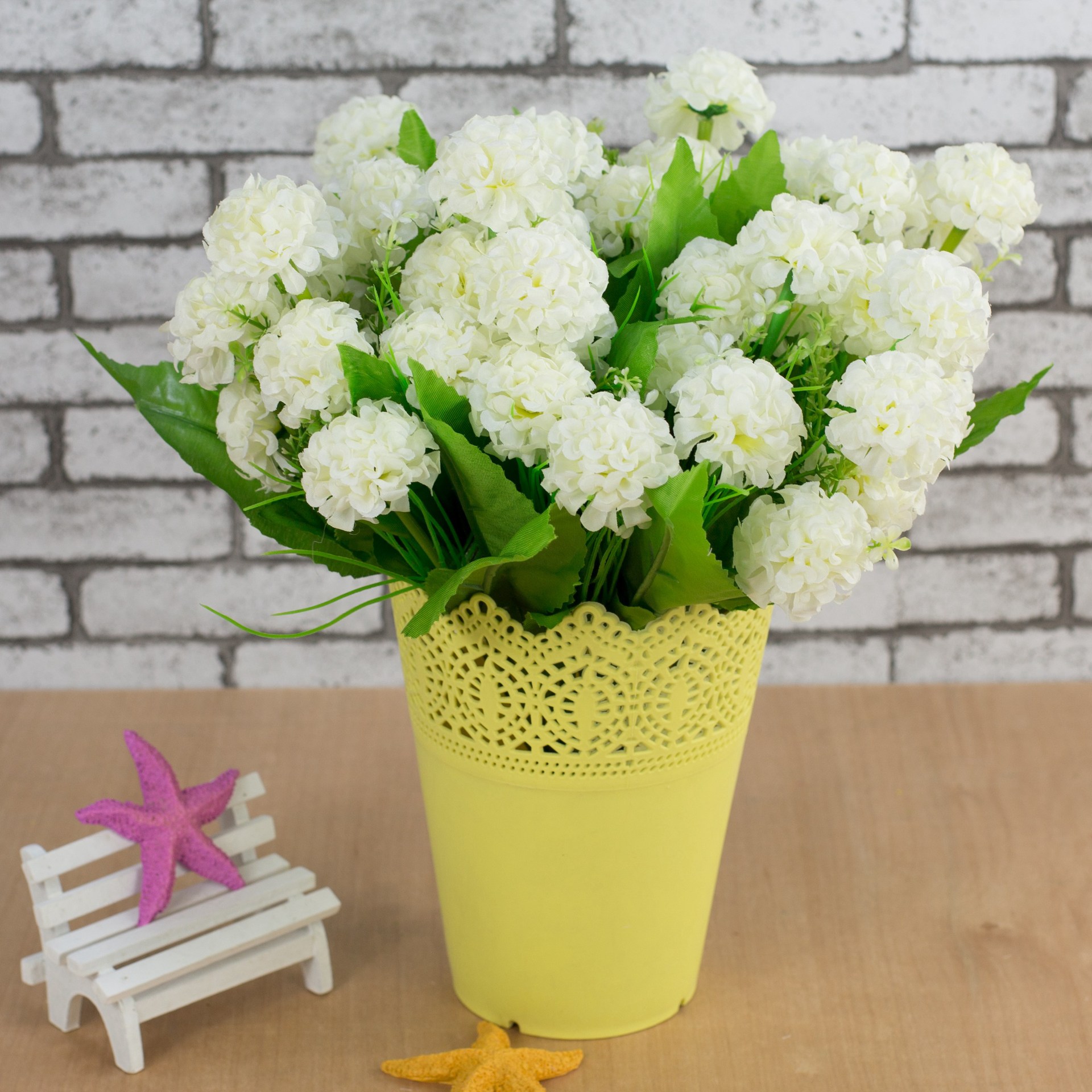 9头绣球花 9头球厂家批发仿真花 装饰花 绢花 工程用花