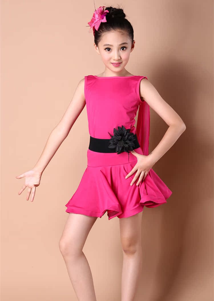新款儿童拉丁舞裙露背连衣裙夏季少儿舞蹈裙