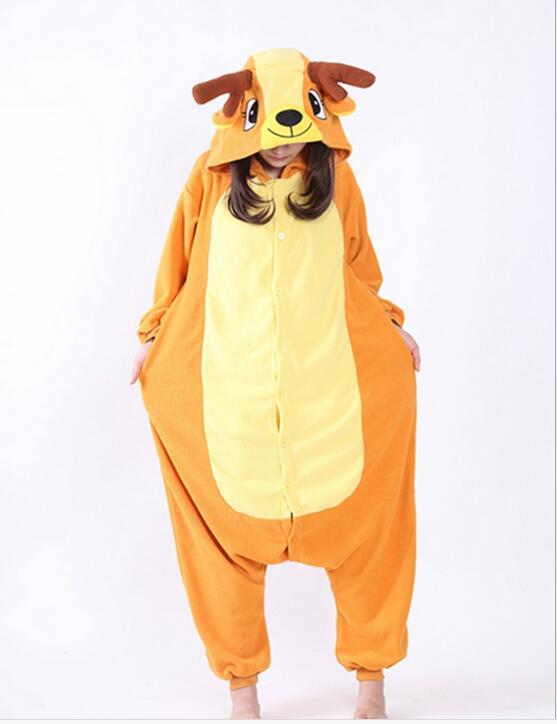 秋冬款摇粒绒动物 玫红兔子可爱卡通连体睡衣 情侣party表演服