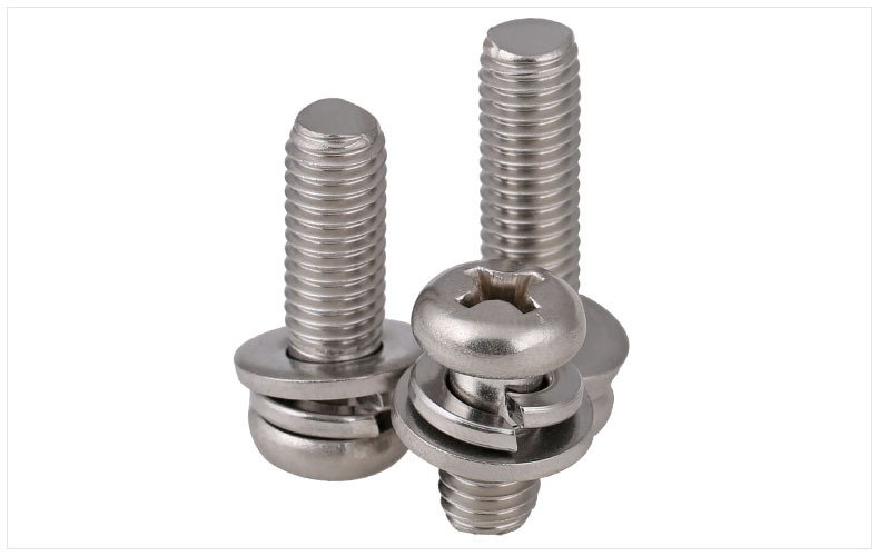 【304组合螺丝】m2~m3盘头十字平弹垫组合螺丝圆头三组合螺丝钉