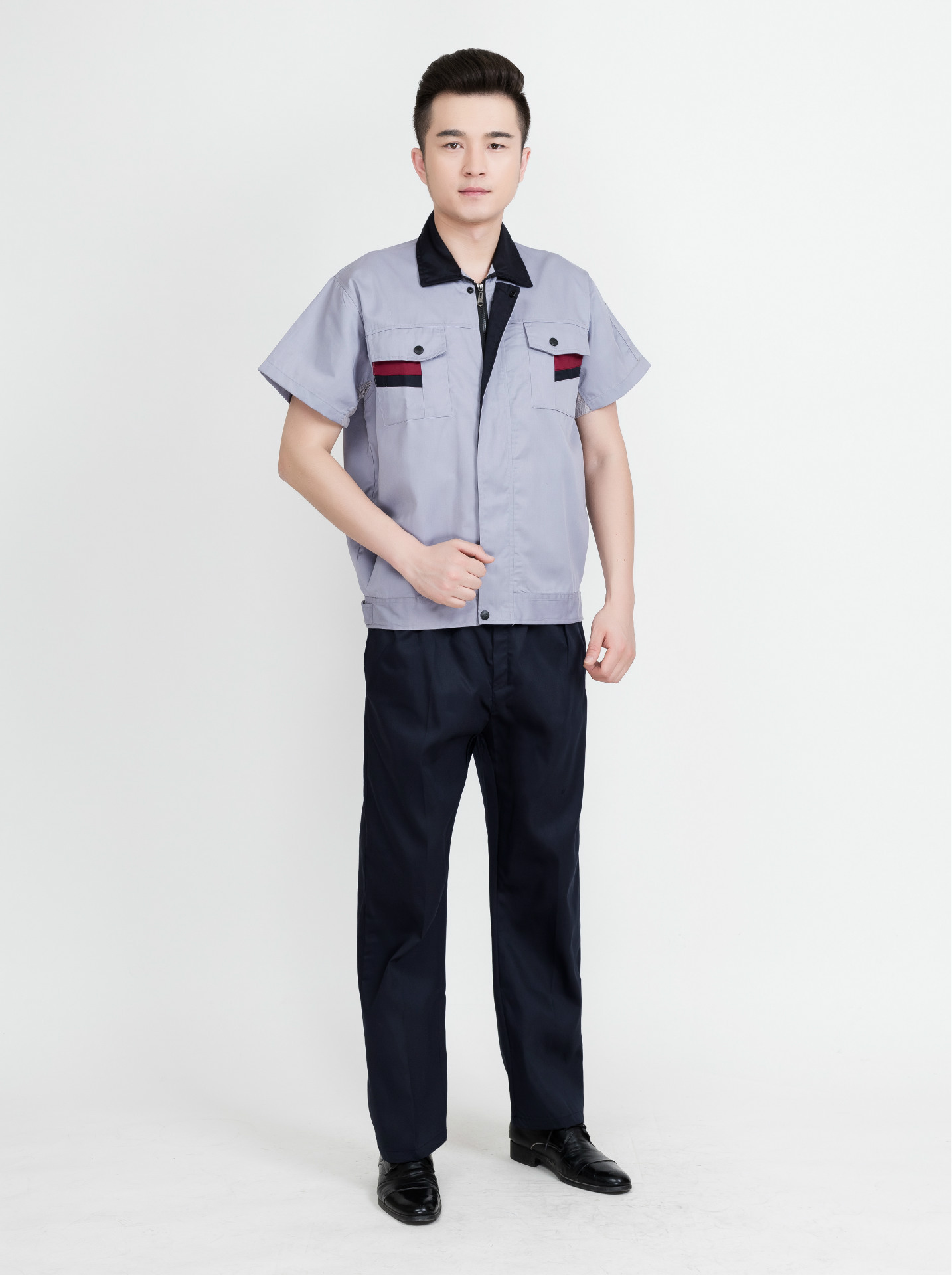 男短袖工作服套装男夏季 半袖厂服夏装工衣 汽修工作服短袖套装