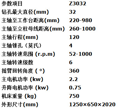 z3032摇臂钻床 精品摇臂钻床 价格实