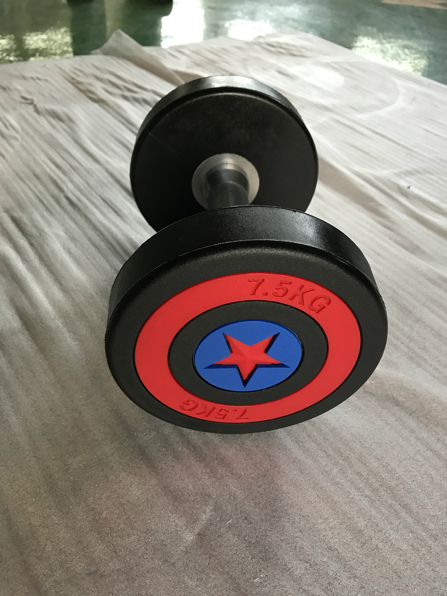 krd-pu018美国队长款pu哑铃 高档pu哑铃 商用健身房器材帅气哑铃