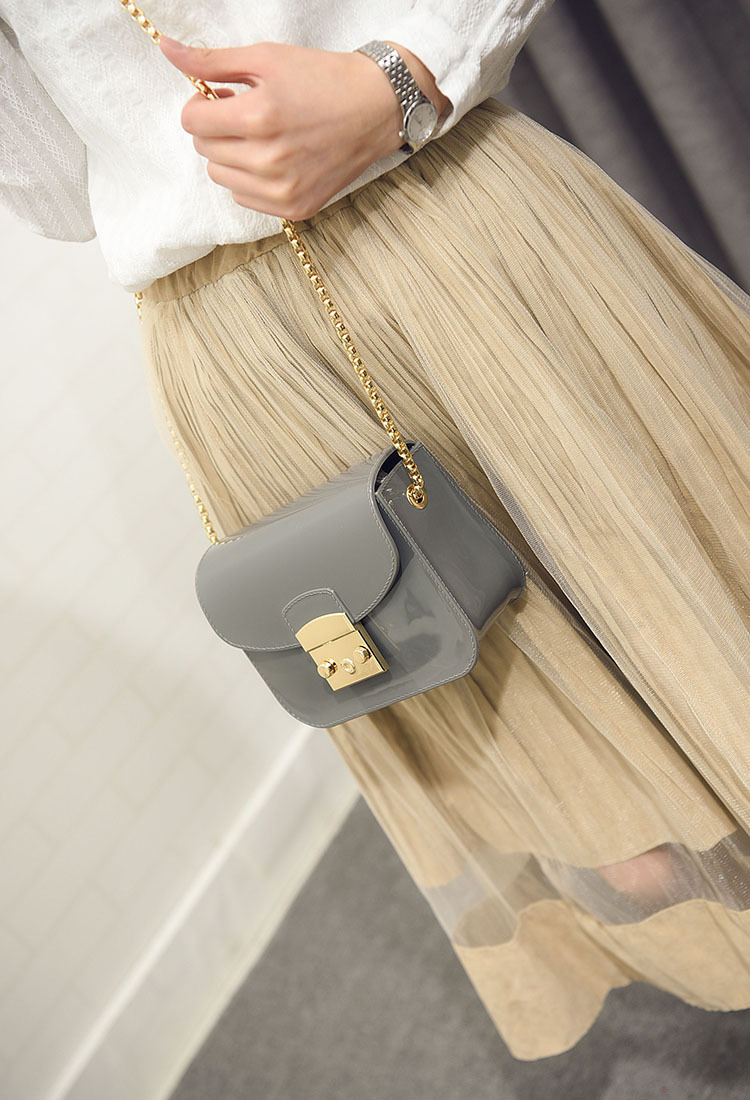 欢乐颂邱莹莹杨紫同款包果冻包韩版简约糖果色单肩斜挎包链条包包