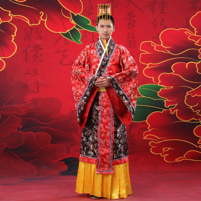 2020男汉服 秦汉朝龙袍唐龙皇帝服装 汉武帝 隋唐服饰