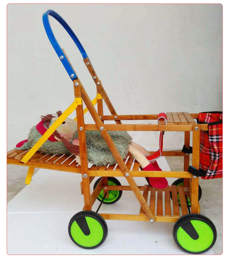 四轮竹推车 双胞胎婴儿车 手推车 多功能婴儿车 婴儿推车可躺可坐