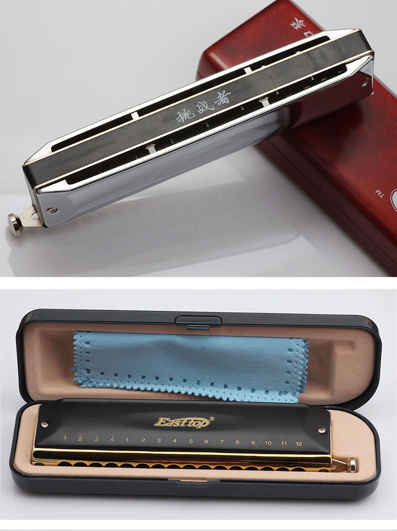 原装正品东方鼎t1664挑战者16孔半音阶专业音簧高级演奏变调口琴