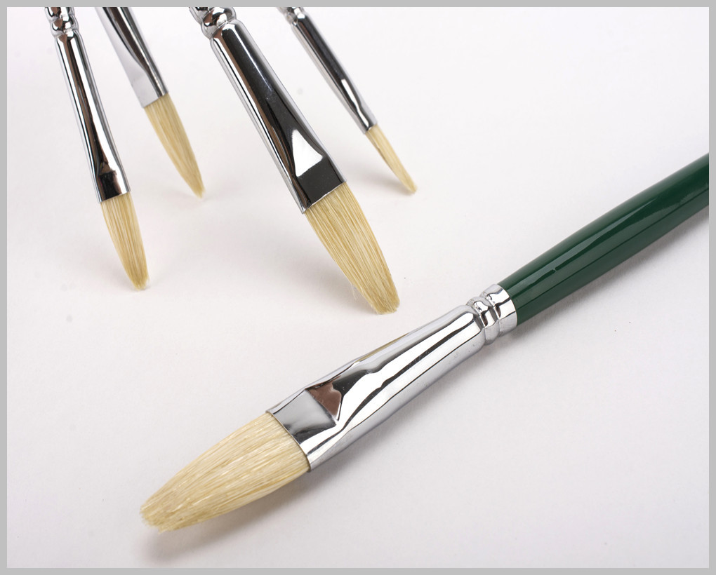 6支装长杆铜管猪鬃水粉画笔油画笔水彩笔套装出口品质h22