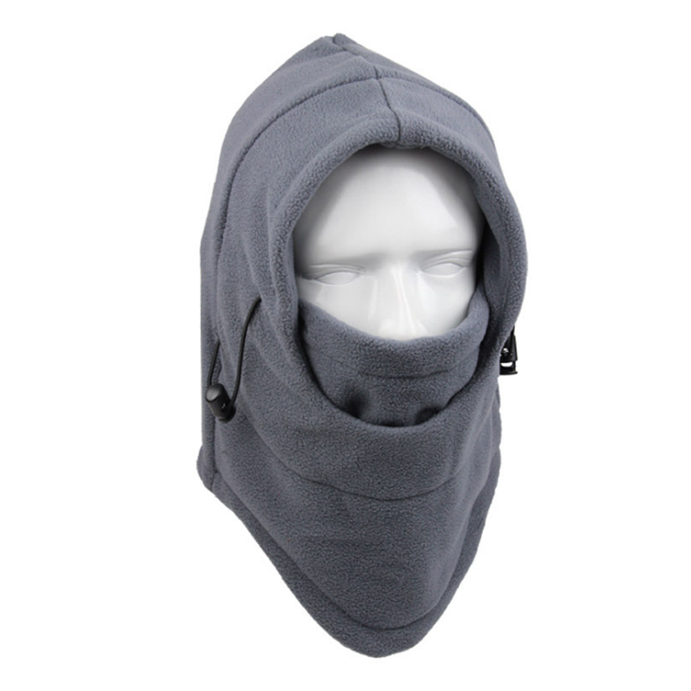 冬季户外加厚多功能抓绒头套 蒙面帽子 cs帽子 防风帽 骑行帽面罩