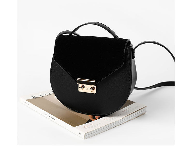 秋冬日韩版风范简约复古半圆包多彩色磨砂皮时尚斜挎单肩包