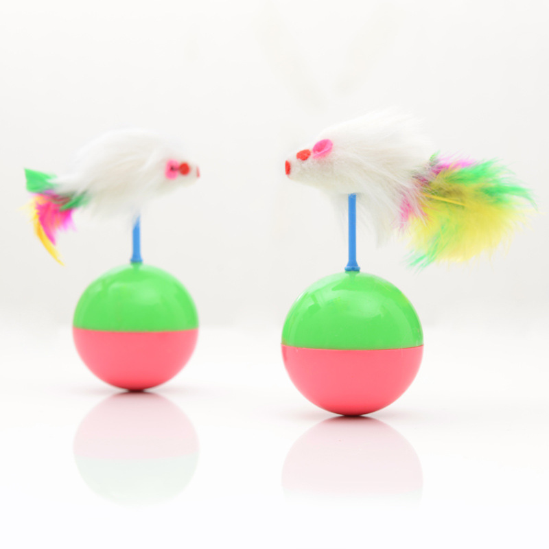 Cat Supplies Cat Teaser Toy Plush Cat Self-Hi Throwing Feathers Little Mouse Tumbler Pet Supplies