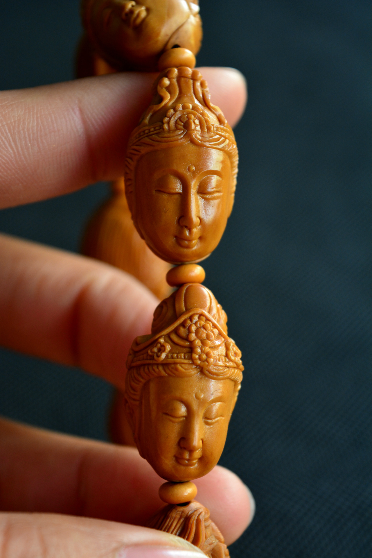 承宣核雕 纯手工橄榄核雕刻观音手串 橄榄胡手串手链文玩把玩批发