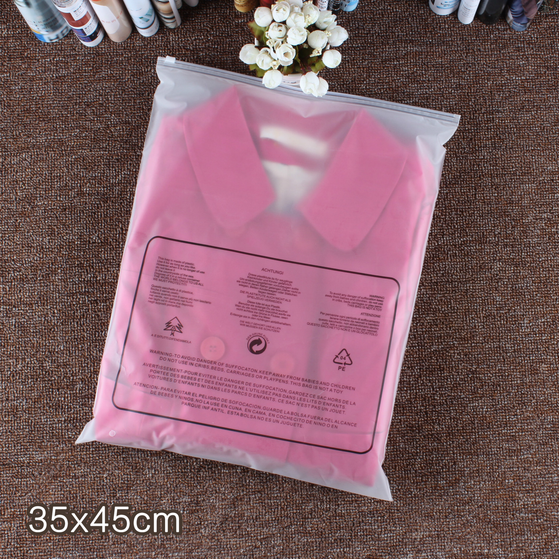 磨砂服装拉链袋 秋冬装警示语衣服包装袋卫衣外套塑料自封袋批发