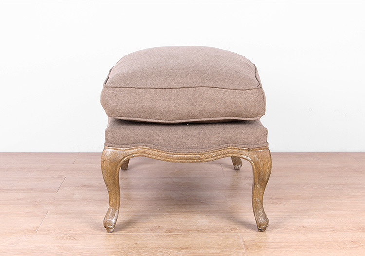 法诺乡村美式欧式脚凳沙发凳换鞋凳棉麻试鞋凳家具休闲会所