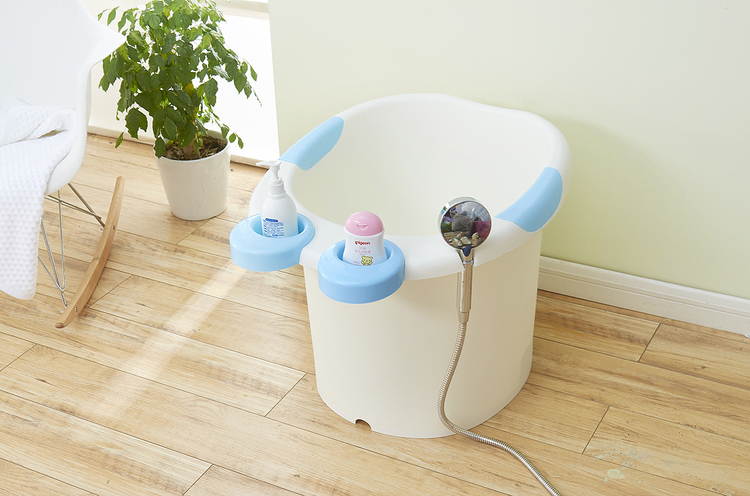 婴儿宝宝洗澡桶 儿童浴桶可坐加厚超大号小孩泡澡桶塑料浴盆游泳