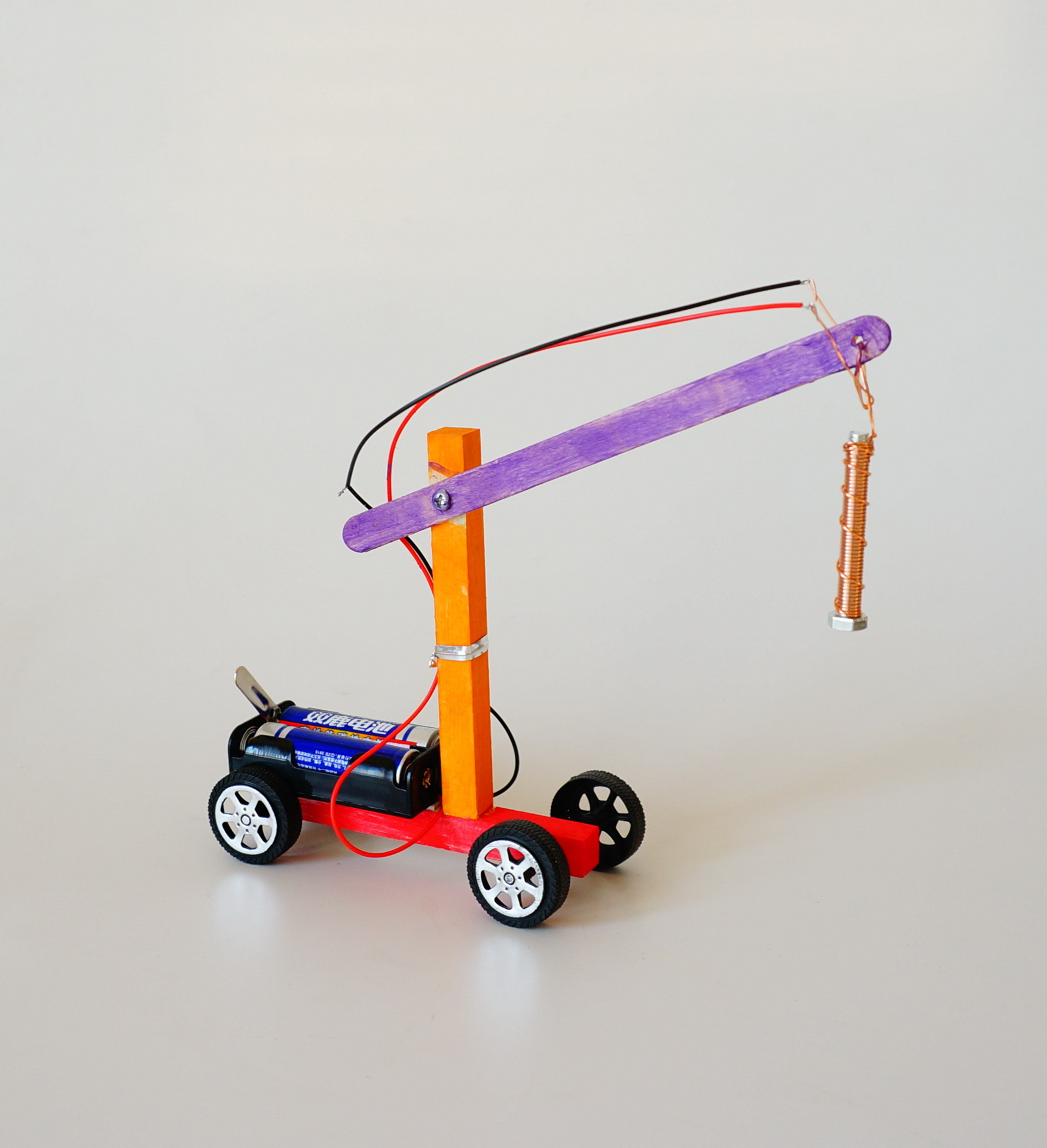 diy科技小制作 电磁起重机 男女孩儿童学生diy手工制作 7-11-14岁