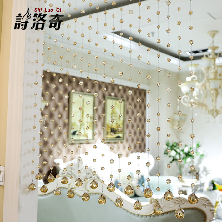 Hot Sale 2023 Crystal Bead Curtain 32 Surface Cutting Beads Door Curtain Living Room Partition Entrance Curtain Crystal Curtain Cross-Border Wholesale