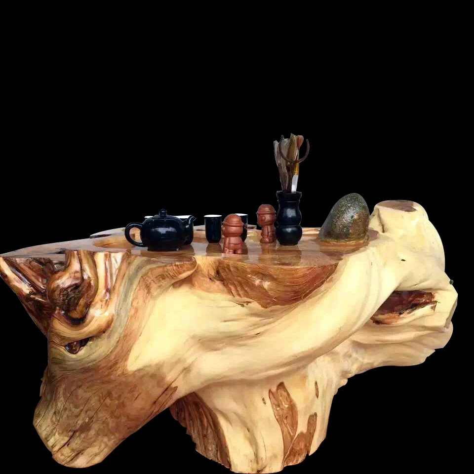 崖柏泡茶桌,实木茶台,崖柏随行茶桌,仙游崖柏茶几厂家