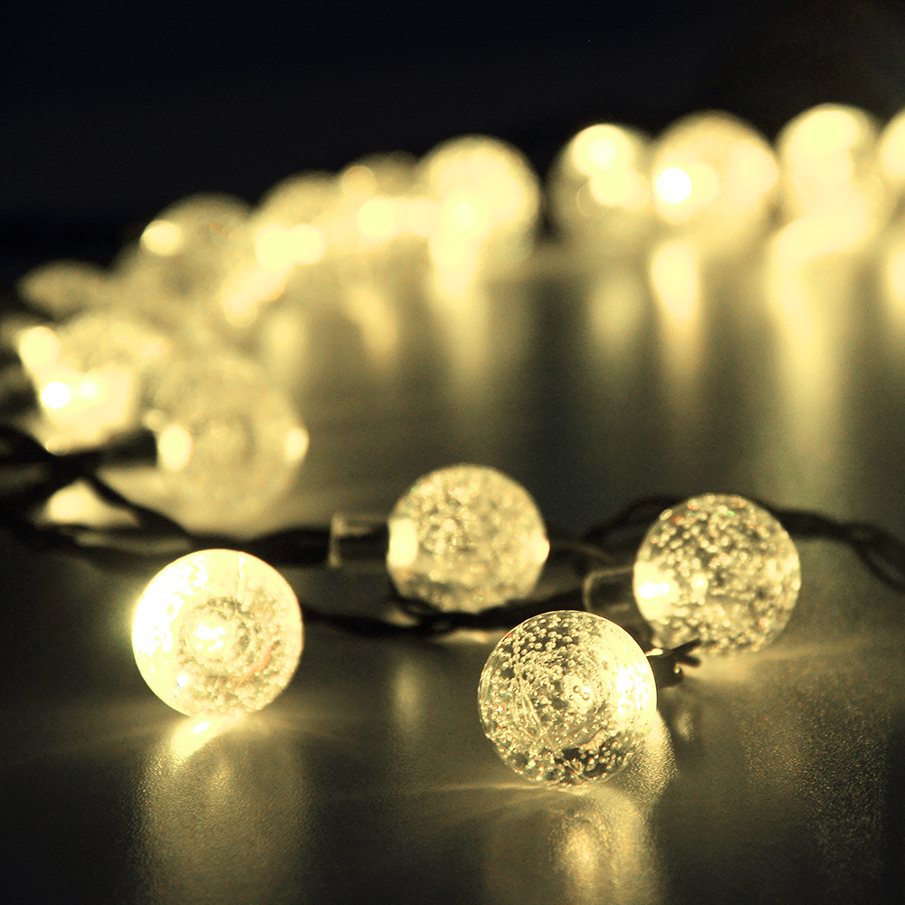 5米30灯led太阳能气泡珠子造型灯串 圣诞灯串 庭院花园节日灯