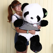 厂家批发毛绒玩具公仔　可爱黑白条纹衣服熊猫　情人节女生日礼物