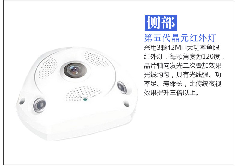 新款vr全景监控摄像机 3d无死角摄像头360度