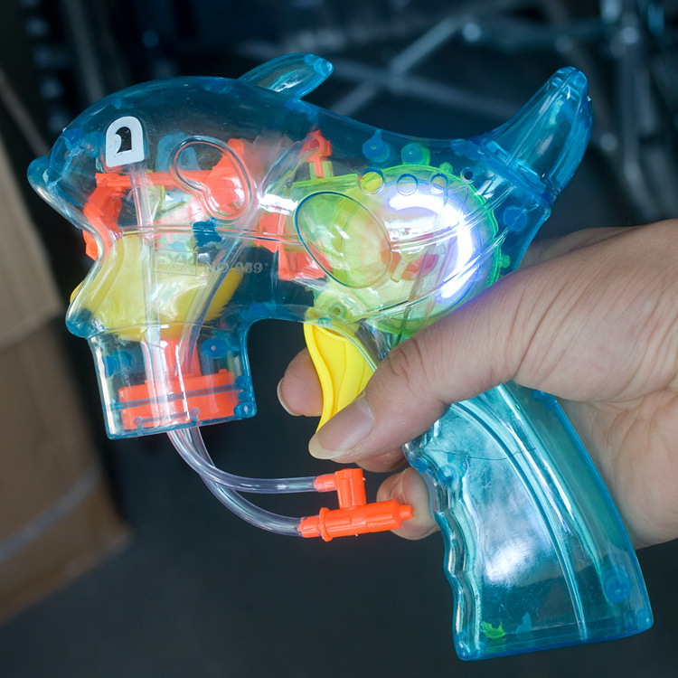 新款手动海豚 泡泡枪 大号惯性发光儿童玩具 地摊热卖玩具