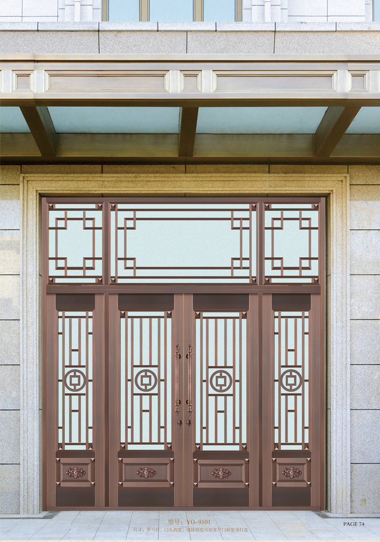 欧式精密玻璃别墅纯铜质玻璃门 别墅豪华客厅居家防盗铜大门