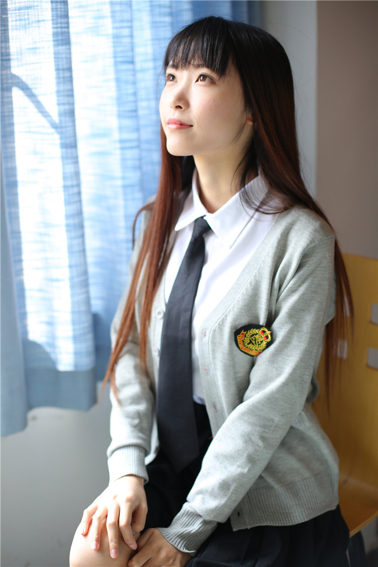 冬款学院派学生班服装韩版校服日本毛衣长袖白衬衫校服套装女款