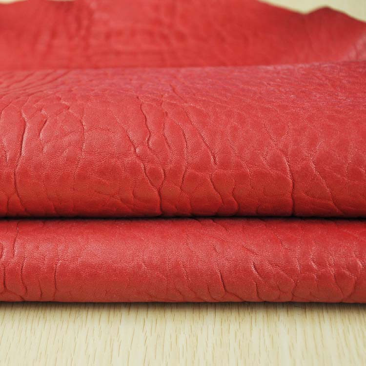 厂家直销彩色泡泡羊皮 高端箱包羊皮皮料 头层泡泡羊皮现货批发