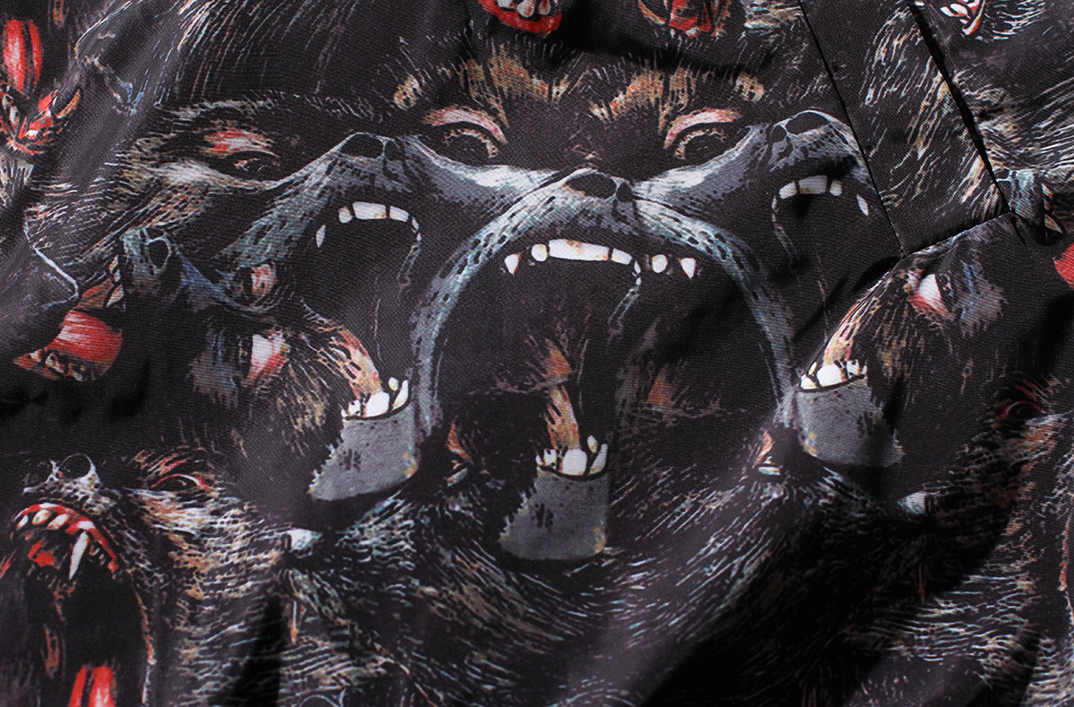 秋冬男装欧美潮牌猩猩猴子满花情侣款连帽风